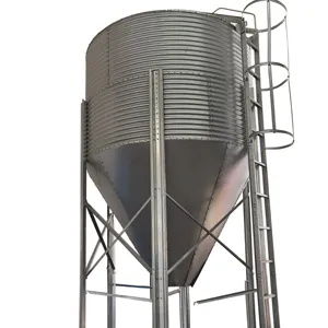 animal feeder small silos feed bins for broiler Galvanized Steel Poultry Feeder Silo Trough Automatic Chicken pig