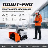 Souffleuse à neige télécommandée à chenilles, alimentée à l'essence, pour une largeur de déneigement de 100 cm, VOL-1000T-Pro, pour allées, trottoirs et routes