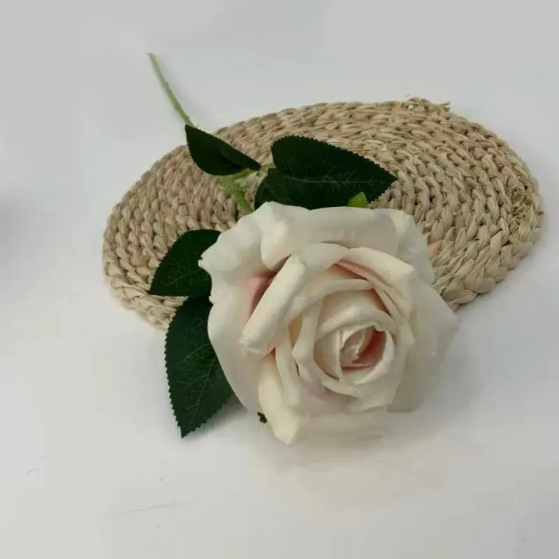 Single Rose Flowers Artificial Silk Flowers Rose For Wedding decoration Artificial single rose flower branch in hot sale