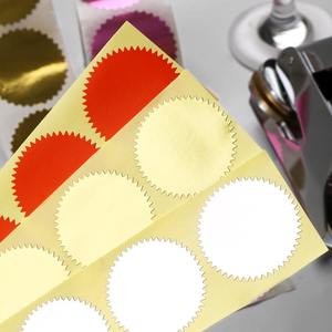 Waterproof Glossy Stylus Self-Adhesive Die Cut Gift & Craft Label <b>Paper</b> Circular Labels 45mm Gold Silver Red Colors Sticker - Product Image 6