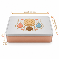 Boîte en métal rectangulaire arrondie personnalisée avec couvercle amovible pour bonbons, chocolats, biscuits, boîte cadeau, fabrication OEM sur commande