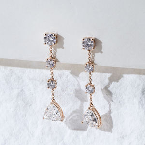 Pendientes de Diamantes de Oro Rosa de 18K MSE-875 de Messi Jewelry para Mujer - Product Image 6