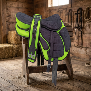 Freemax Lightweight English Dressage <b>Saddle</b> Horse Western Style Cordura Material SS Fittings <b>Treeless</b> Genuine Leather - Product Image 2