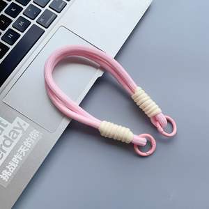 Correa Corta para Teléfono Móvil Color Macaron con Parche de Color, Colgante para Funda de Teléfono, Antipérdida, Hecha a Mano, Unisex, Correa de Muñeca para Teléfono - Product Image 4