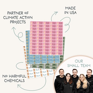 Étiquettes nominatives universelles personnalisées pour enfants et adultes, autocollants blancs et étanches pour l'école, vêtements de garderie - Product Image 5