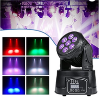 Mini Proyector LED RGBW de 7 Luces, DMX512, 5000K, Luz Diurna, AC220V10%, Material de PC, IP20, 3.5kg, Iluminación de Escenario con Señalización
