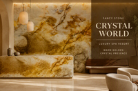 Dalle de pierre naturelle translucide FANCY STONE Crystal World 18 mm polie pour îlots de cuisine de luxe, meubles-lavabos de salle de bain et murs décoratifs