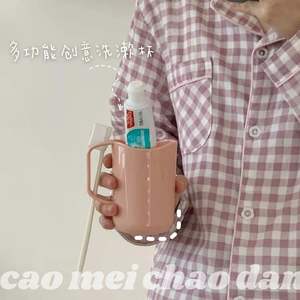 แก้วน้ำยาบ้วนปากทรงเรขาคณิตสไตล์นอร์ดิก ที่วางแปรงสีฟันสีพื้นสำหรับใช้ในครัวเรือน - Product Image 3