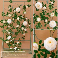 Guirlande murale de roses artificielles en soie pour décoration de mariage, idéale pour les conduits de climatisation et la couverture végétale murale
