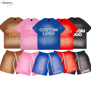 <span class=keywords><strong>Tuta</strong></span> da jogging con Logo ricamato personalizzato <span class=keywords><strong>tuta</strong></span> sportiva sportiva <span class=keywords><strong>tuta</strong></span> <span class=keywords><strong>pantaloncini</strong></span> taglie forti 2 pezzi T-Shirt e <span class=keywords><strong>pantaloncini</strong></span> da uomo - Product Image 1