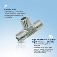 Vente directe usine – Raccord en T NPT mâle 3/8 po en acier inoxydable SS316, résistant à la corrosion, connecteur 3 voies pour systèmes de fluides et gaz haute pression