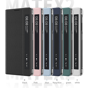 Étui de téléphone pliant, support de fenêtre intelligent, étui en cuir à rabat, housse de protection antichoc pour <span class=keywords><strong>Huawei</strong></span> <span class=keywords><strong>Mate</strong></span> <span class=keywords><strong>X2</strong></span> - Product Image 2