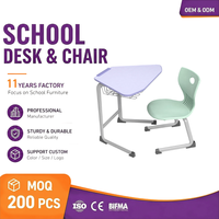 Ensemble de chaises de classe pliantes réglables de qualité supérieure, confortables, écologiques et durables avec roulettes, table modulaire pour la formation en groupe