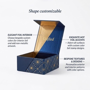 Cajas Rígidas Rectangulares con Cierre Magnético de Alta Gama, Ecológicas y de Lujo, con Logotipo Personalizado, Forradas con Esponja Corrugada, Impresión UV y Grabado en Relieve - Product Image 3