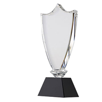 Fabricant nouvellement conçu trophée personnalisé de protection en verre de cristal à base trapézoïdale noire