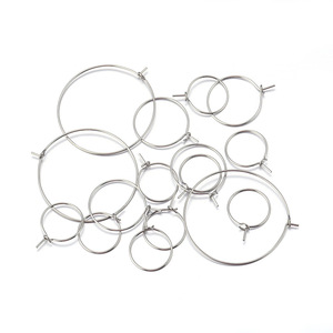 Pendientes de Aro de Acero Inoxidable Color Plata Varios Tamaños Accesorios de Joyería de Moda Unisex - Product Image 4
