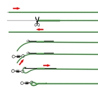 Hirisi Camo Flex Leadcore Ligne de pêche à la carpe 35LB 7M Multicolore Ligne tressée coulante pour la pêche à la carpe en lac et en rivière