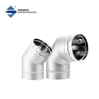 Kit de ventilation pour poêle à granulés Rainbow Chimney 3" en acier inoxydable Galvalume, comprenant des tuyaux adaptateurs pour appareil, des coudes, des raccords en T, des bouchons et un capuchon de cheminée