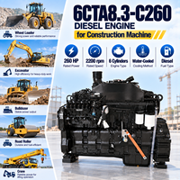 Moteur diesel SCDC Cums 6CTA8.3-C260 260HP 4 temps à lubrification forcée pour remplacement de chargeuse de machines de construction
