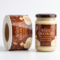 Étiquettes personnalisées pour pots de pâte à tartiner au chocolat blanc, rouleaux d'autocollants en vinyle brillant résistant à la chaleur et imperméables, étiquettes d'emballage pour bouteilles alimentaires