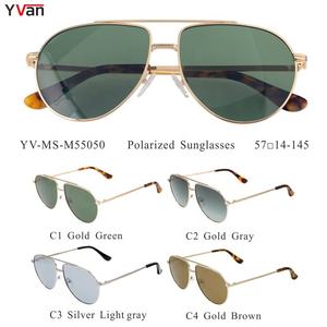 Occhiali da sole Unisex grande montatura uomo moda aviazione tonalità oro Tortoiseshell montature <span class=keywords><strong>lenti</strong></span> fatte Tac occhiali da sole per tutti - Product Image 2