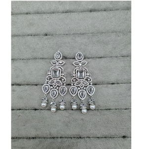 Elegantes Pendientes Largos Geométricos Infinitos con Micro Pavé de Circonitas Rosas, Joyería de Lujo para Fiestas y Bodas para Mujer - Product Image 4