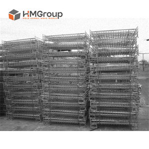 तेजी से वितरण अच्छी गुणवत्ता स्टैकिंग ऊर्ध्वाधर भंडारण पेशेवर आसानी से धातु स्टील ढहने योग्य तह कंटेनर - Product Image 6