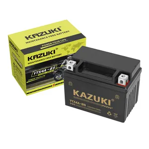 KAZUKI电池厂12v4ah ytx4l超级免维护YTX4A-BS摩托车电池