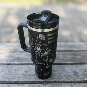 Neues benutzer definiertes Logo Kawaii Cartoon Laser gravur Reise becher mit großer Kapazität 40 Unzen doppelwandige metall isolierte Kaffeetassen - Product Image 5