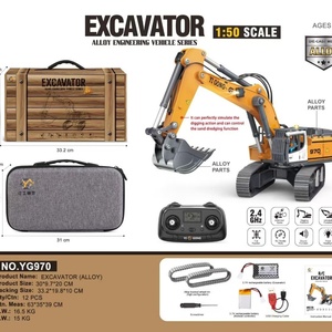 Nouveau véhicule télécommandé électrique YIGONG SJY-970/520/636/131/T14R 1/50, simulation d'excavatrice et de camion benne, avec câble USB - Product Image 5