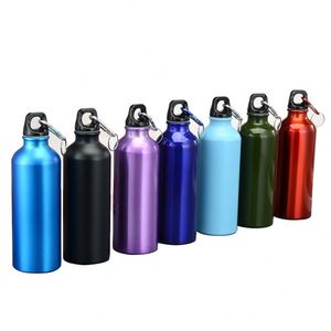 Bouteille d'eau cylindrique portable personnalisée avec mousqueton en aluminium - Product Image 2