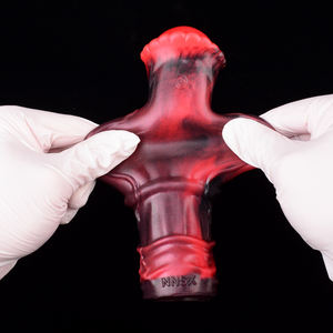 Extensor de pene vibrador Monster con anillo de pene, manga de pene masculina, juguete sexual de silicona para adultos, funda de pene con nudo para hombres - Product Image 6