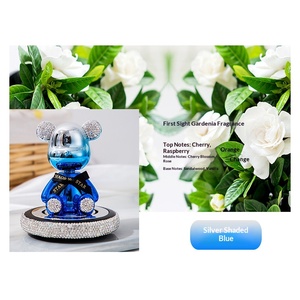 Décoration de voiture en forme d'ours en alliage d'aluminium électro-plaqué coloré, parfum pour voiture, tête qui secoue - Product Image 4