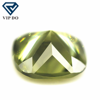 Qualité 5A 3x3-12x12mm péridot/d-péridot pierre précieuse synthétique en zircon cubique à facettes en forme de coussin pierres CZ