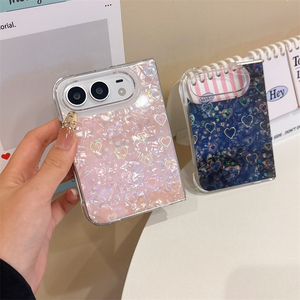 Étui de téléphone de luxe à motif coquillage pour iPhone Duo 18 Fold, coque rigide en PC antichoc avec protection de la charnière - Product Image 6