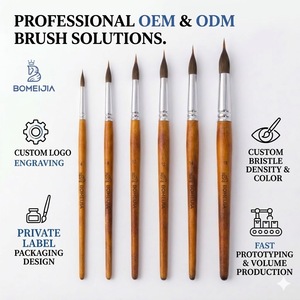 Ensemble de pinceaux à <span class=keywords><strong>aquarelle</strong></span> professionnels BOMEIJIA en poils de <span class=keywords><strong>Kolinsky</strong></span>, 6 pièces, qualité artiste, pinceaux ronds pointus pour artiste - Product Image 6