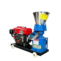Machine à granulés d'aliments pour animaux 160 Diesel, granulateur de maïs, de soja et de paille, petite ligne de production de fourrage pour bétail et volailles