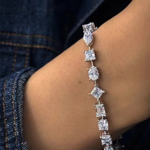 Pulsera de Diamantes Cultivados en Laboratorio con Corte Elegante, Pulsera de Oro de 10K, 14K, 18K para Mujer, Brazalete para Uso Diario, Pulsera Tenis, Joyería Personalizada - Product Image 4