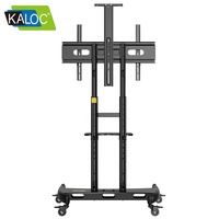 Troli TV Mobile KLC-180, Stand TV Mobile yang Dapat Disesuaikan, Stand Lantai yang Dapat Disesuaikan untuk Ketinggian 1350-1650mm