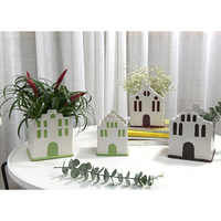 Pot de fleurs en céramique de grès en forme de petite maison, design personnalisé, créatif, nouveauté