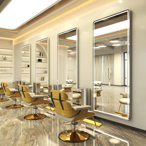 <span class=keywords><strong>Miroir</strong></span> de Coiffure Ovale Carré Moderne de Luxe Léger, Design Personnalisé, Prix Usine, Ensemble de Mobilier de Salon de Coiffure Doré - Product Image 6