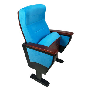 Silla de Auditorio Hechuang HC-P835, Respaldo de Madera con Terciopelo Azul y Reposabrazos, para Teatro, Escuela, Estadio - Product Image 5