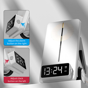 Reloj Despertador TKT de Nuevo Diseño 3 en 1 <span class=keywords><strong>con</strong></span> Cargador Inalámbrico, Luz LED y Soporte para Teléfono Móvil, <span class=keywords><strong>Compatible</strong></span> <span class=keywords><strong>con</strong></span> Reloj y Auriculares - Product Image 3