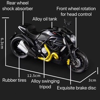 1/18 échelle Ducati le diable alliage Scooter Sport vélo moulé sous pression enfants jouets Simulation moto véhicules course modèle cadeau pour garçon