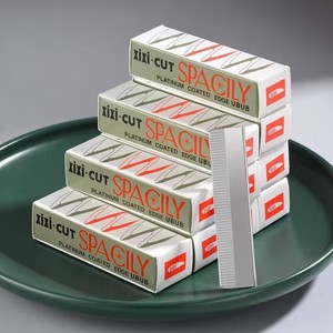 XIXI-CUT SPACILY Stainless Steel Eyebrow Razor Blades Platinum Coated Edge For Men Women Makeup Artists - Product Image 1
