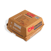 Boîtes à hamburger avec logo personnalisé de qualité alimentaire Kraft enduit de PE imperméable haut de gamme pour cafés camions de nourriture Chewing-gum Sushi aliments pour bébés