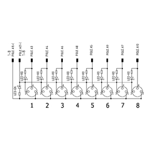 Signal M8 Junction Box 8 Ports Male Female Distribution <b>Boxes</b> with Cable IP67 IP68 <b>Waterproof</b> <b>Electrical</b> Power Connector - Product Image 5