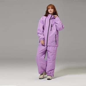 Traje de esquí y snowboard para exteriores para hombres y mujeres, talla grande gruesa con cierre de cremallera, chaqueta impermeable para exteriores - Product Image 3