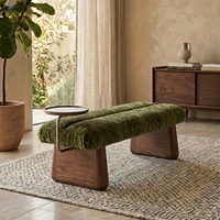 Banc de fin de canapé/lit en tissu, style nordique minimaliste moderne, en bois, pour la maison, sans assemblage, idéal pour hôtel, restaurant, villa