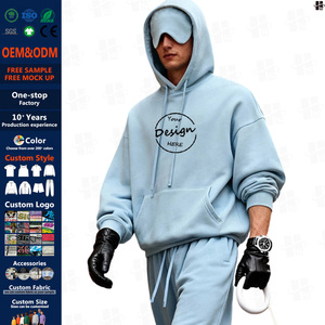 Felpa con Cappuccio Personalizzata con Ricamo, in Cotone French Terry, con Maschera per Occhi Integrata, per <span class=keywords><strong>Uomo</strong></span> - Product Image 1